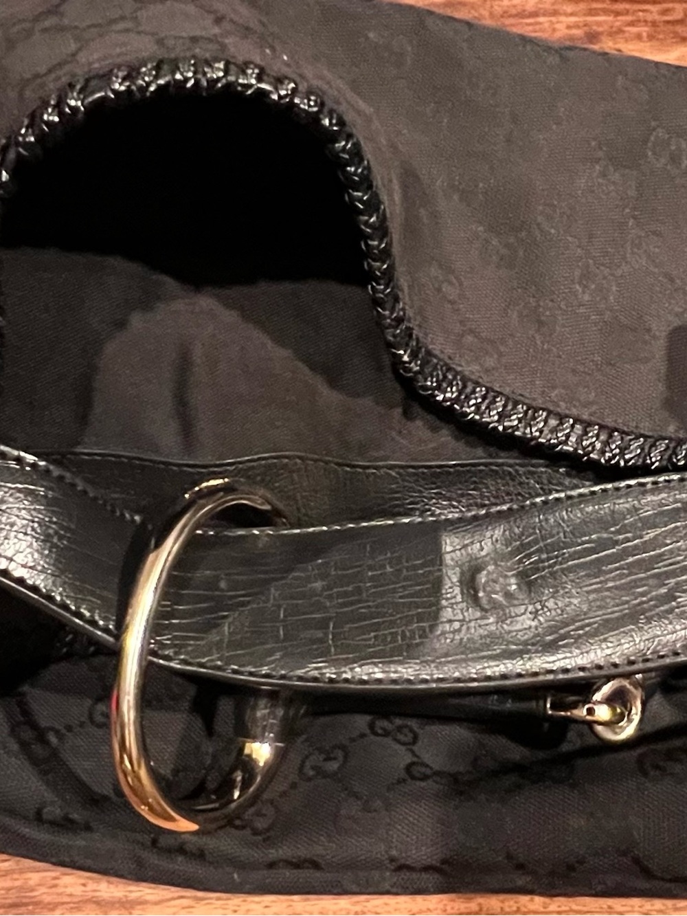 Gucci Black Shoulder Bag with Gold Hardware